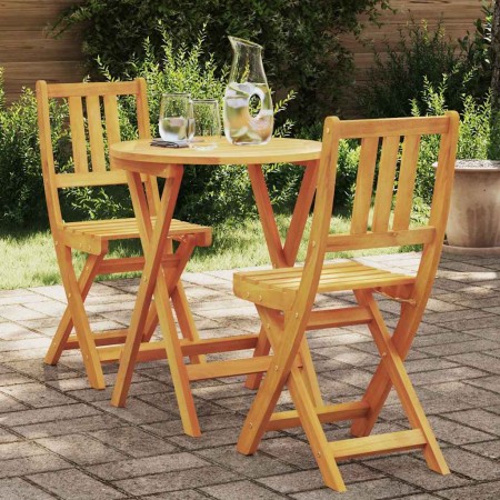 Conjunto bistro 3 pcs Marrón madera maciza de acacia
