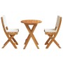 Conjunto bistro 3 pcs Marrón madera maciza de acacia