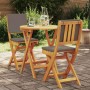 Conjunto bistro 3 pcs Marrón madera maciza de acacia