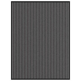 Felpudo a rayas negro y gris 90x120 cm