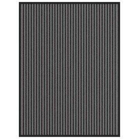 Felpudo a rayas negro y gris 90x120 cm