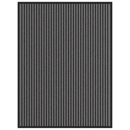 Felpudo a rayas negro y gris 90x120 cm