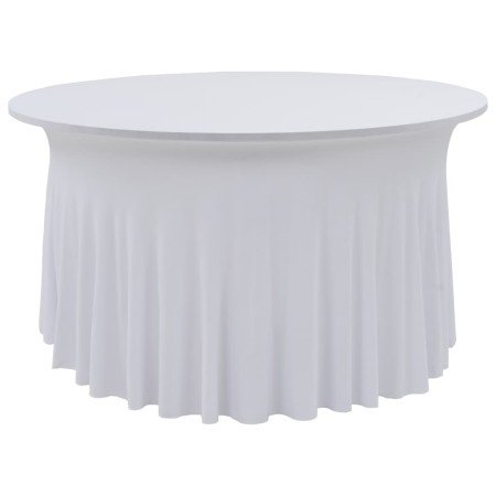 Fundas elásticas para mesa 2 uds con falda 120x74 cm blanco
