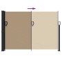 Toldo lateral retráctil gris taupe 140x500 cm