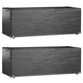 Fundas muebles jardín 2 uds 8 ojales rectangular 192x82x65 cm de vidaXL, Fundas para muebles de jardín - Ref: Foro24-3155349,...