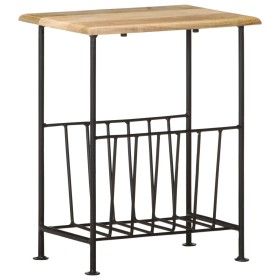 Solid mango wood and steel magazine rack 40x30x50 cm by vidaXL, Magazine racks - Ref: Foro24-286465, Price: 100,19 €, Discoun...
