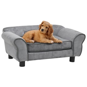 Sofá para perros felpa gris 72x45x30 cm
