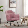 Silla mecedora de terciopelo rosa en Mecedoras | Comprar online en Foro24