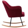 Silla mecedora de terciopelo rojo vino tinto