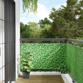 Pantalla de privacidad de balcón PVC plantas verde 600x90 cm