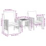 Conjunto de sofá de jardín 3 pcs Marrón madera maciza de acacia