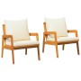 Silla de Jardín con cojín 2 pcs Marrón Madera maciza de Acacia