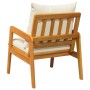 Silla de Jardín con cojín 2 pcs Marrón Madera maciza de Acacia