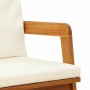 Silla de Jardín con cojín 2 pcs Marrón Madera maciza de Acacia