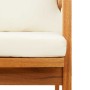 Banco de jardín con cojín Marrón Madera maciza de Acacia