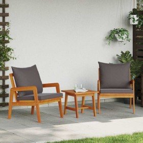 Silla de Jardín con cojín 2 pcs Marrón Madera maciza de Acacia