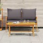 Conjunto bistro con cojín 2 pcs Marrón Madera maciza de Acacia