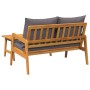Conjunto bistro con cojín 2 pcs Marrón Madera maciza de Acacia