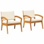 Silla de Jardín 2 pcs Marrón Madera maciza de Acacia