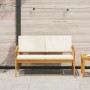 Banco de jardín con cojín Marrón Madera maciza de Acacia