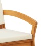 Banco de jardín con cojín Marrón Madera maciza de Acacia