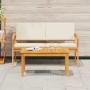Conjunto bistro con cojín 2 pcs Marrón Madera maciza de Acacia