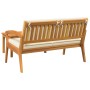 Conjunto bistro con cojín 2 pcs Marrón Madera maciza de Acacia
