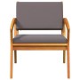 Silla de Jardín con cojín 2 pcs Marrón Madera maciza de Acacia