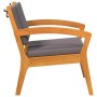 Silla de Jardín con cojín 2 pcs Marrón Madera maciza de Acacia