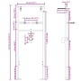 Soporte de pared de baño Manual Azul 50 x 17.5 x 136 cm Acero