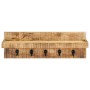 Wall coat rack solid untreated mango wood 60x15x20 cm by vidaXL, Hat and coat racks - Ref: Foro24-286469, Price: 42,80 €, Dis...