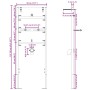 Soporte de pared de baño Manual Azul 50 x 17.5 x 136 cm Acero