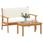 Conjunto de sofá de jardín 2 pcs Marrón Madera maciza de Acacia