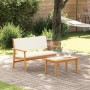 Conjunto de sofá de jardín 2 pcs Marrón Madera maciza de Acacia