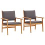 Silla de Jardín con cojín 2 pcs Marrón Madera maciza de Acacia