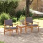 Silla de Jardín con cojín 2 pcs Marrón Madera maciza de Acacia