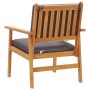Silla de Jardín con cojín 2 pcs Marrón Madera maciza de Acacia
