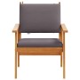 Silla de Jardín con cojín 2 pcs Marrón Madera maciza de Acacia