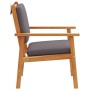 Silla de Jardín con cojín 2 pcs Marrón Madera maciza de Acacia