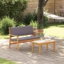 Conjunto de sofá de jardín 2 pcs Marrón Madera maciza de Acacia
