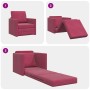 Sofá Cama de Piso Rojo vino tinto 74 x 77 x 81 cm Terciopelo