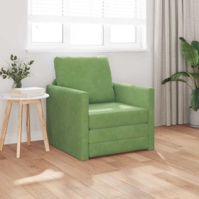 Sofá Cama de Piso Verde claro 74 x 77 x 81 cm Terciopelo
