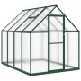 Invernadero con marco base aluminio verde 224x169x195 cm