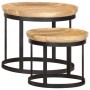Round side tables 2 pcs solid mango wood and steel by vidaXL, Side tables - Ref: Foro24-286470, Price: 184,73 €, Discount: %