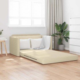 Sofá cama Crema 124 x 71 x 78 cm tela Sofá cama Crema 124 x 71 x 78 cm tela