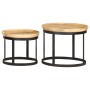 Round side tables 2 pcs solid mango wood and steel by vidaXL, Side tables - Ref: Foro24-286470, Price: 184,73 €, Discount: %