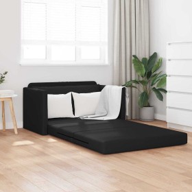 Sofá cama Negro 124 x 71 x 78 cm Cuero artificial Sofá cama Negro 124 x 71 x 78 cm Cuero artificial