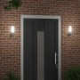 Aplique de pared exterior 2 pcs Plateado 12 x 7.5 x 29 cm