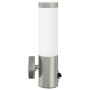 Aplique de pared exterior 2 pcs Plateado 12 x 7.5 x 29 cm