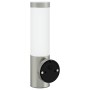 Aplique de pared exterior 2 pcs Plateado 12 x 7.5 x 29 cm